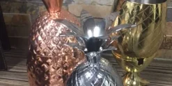 Ananas beker zilver gelijnd 400ml Cosy & Trendy