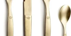 Bestekset 16 delig Lou Laguiole Jet Stonewash Champagne