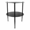 Bijzettafel 40 x 50 cm Zwart Patio