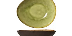 Bord diep ovaal groen 19,5 cm Mossa