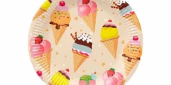 Bord karton 23 cm Icecream set van 8 PAW