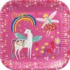 Bord karton vierkant 23 cm Unicorn set van 8 PAW