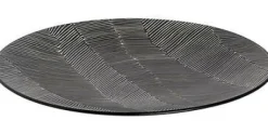 Bord zwart-wit 27 cm Leaf