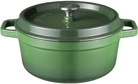Braadpan 28 cm gietijzer groen Sola