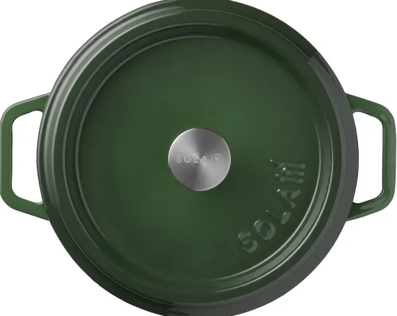 Braadpan 28 cm gietijzer groen Sola