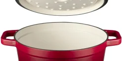 Braadpan 28 cm gietijzer rood Sola