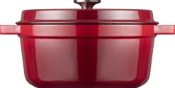 Braadpan 28 cm gietijzer rood Sola