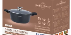 Braadpan 34 cm marmeren coating 10 liter