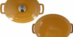 Braadpan gietijzer 31 cm geel Fontestic