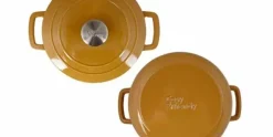Braadpan gietijzer 24 cm geel Fontestic