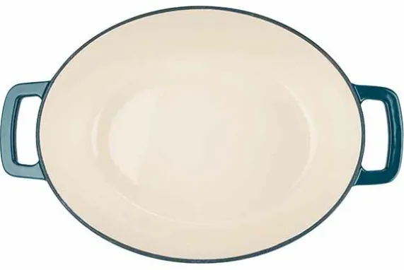 Braadpan gietijzer 31 cm groen petrol Fontestic