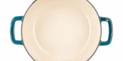 Braadpan gietijzer 24 cm groen petrol Fontestic