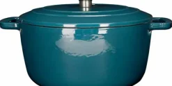 Braadpan gietijzer 24 cm groen petrol Fontestic