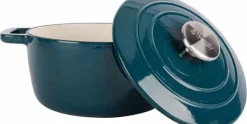 Braadpan gietijzer 20 cm groen petrol Fontestic