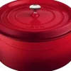 Braadpan gietijzer 32 cm 10 liter Lava Cooking Red