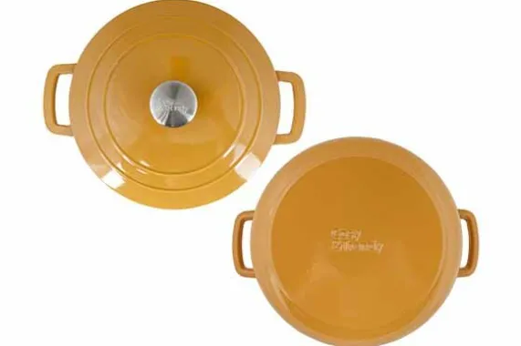 Braadpan gietijzer 28 cm okergeel Fontestic