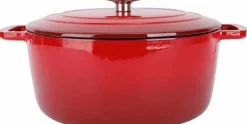 Braadpan gietijzer 28 cm rood Fontestic