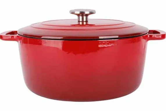 Braadpan gietijzer 28 cm rood Fontestic