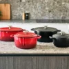 Braadpan gietijzer 24 cm zwart Fontestic