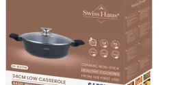 Braadpan laag 34 cm marmeren coating