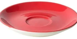 Cappuccino schotel 15,5 cm rood Bart Maastricht Porselein Colour Cafe