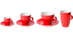 Cappuccino schotel 15,5 cm rood Bart Maastricht Porselein Colour Cafe