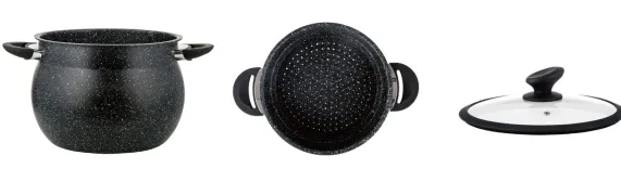 Couscous pan RVS 11 liter marmeren coating