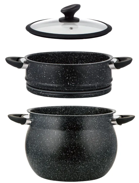 Couscous pan RVS 9 liter marmeren coating