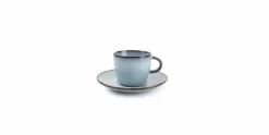 Espressokop 9 cl en schotel licht blauw Marrakesh