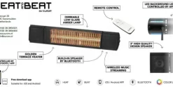 Eurom Heat and Beat Terrasverwarmer hangend Grijs