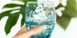 Fles 1 liter capsule Oriente aqua blauw