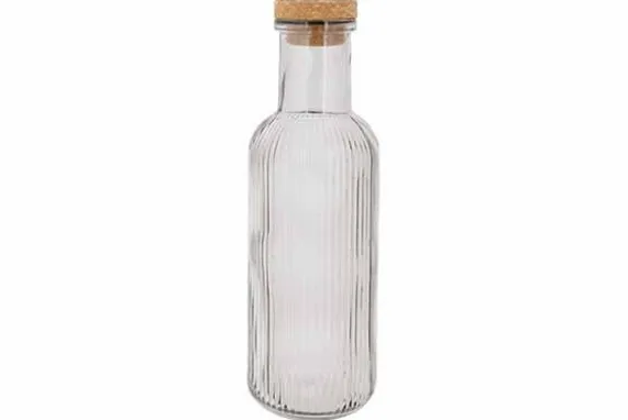 Fles 1 liter met kurk Raya Grijs