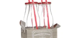 Flessen set Country Style met rietje