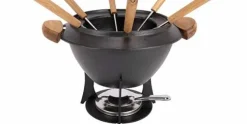 Fondueset zwart 6 personen Aspen gietijzer