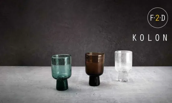 Glas op voet 25 cl Kolon roze
