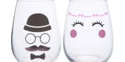Glazen Mr and Mrs 47CL set van 2
