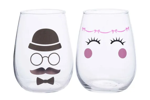 Glazen Mr and Mrs 47CL set van 2