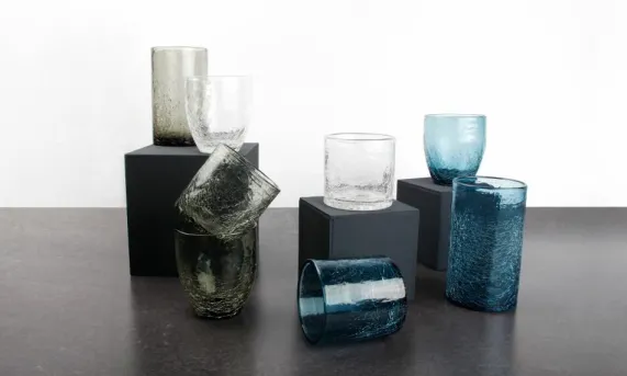 Glazen set 12-delig Blue Crackle
