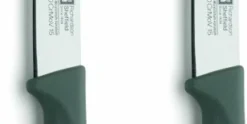 Huishoudmessen glad set van 2 grijs Kitchen Essentials