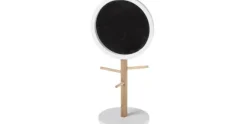 Juweelhanger met spiegel 38 cm rond hout