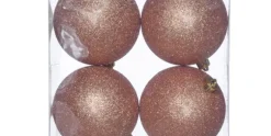 Kerstballen 4 st koper 10cm
