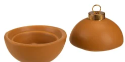 Kerstbal / theelichthouder camel 7 cm