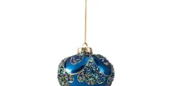 Kerstbal tol pauw 10cm kunststof