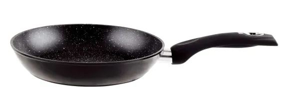 Koekenpan 24 cm marmeren coating zwart