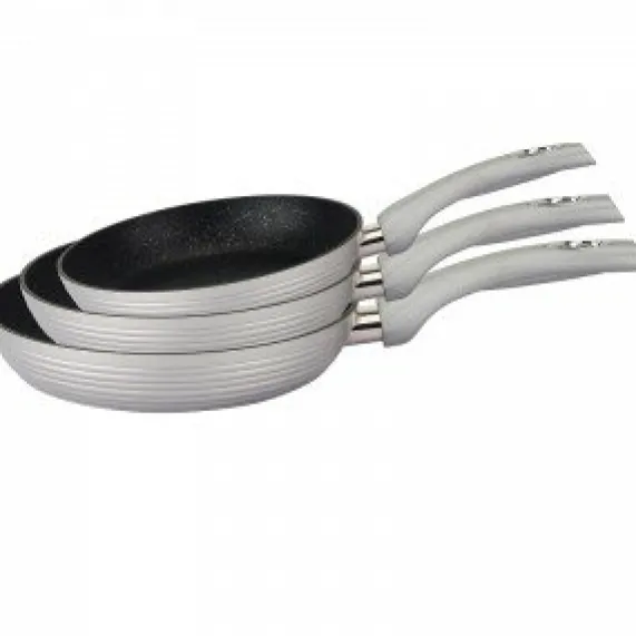 Koekenpan 24 cm marmeren coating zilver