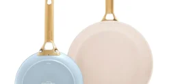 Koekenpannenset 2 delig Greenpan Padova Blush Light Blue Gold