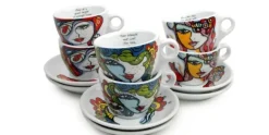 Koffiekopjes met schotels set 6 Josien Broeren