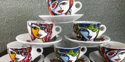 Koffiekopjes met schotels set 6 Josien Broeren