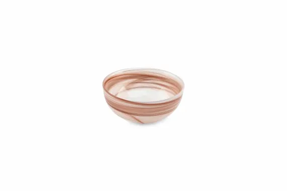 Kom 15 cm bruin/roze Twirl