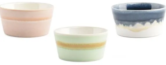 Kom set 3-delig 10 x 5 cm Flow